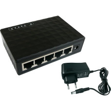 Kalea Informatique RJ45 10/100/1000 Mbps Gigabit Ethernet Switch - 5 ports - with External Power Source to multiple computers - LAN Share Internet in a Box etc. EURO PLUG