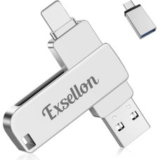 Exsellon 128 GB USB Stick for Phone, Pad, Android, PC, Tablet, Mac, Memory Stick Phone USB Stick for Expanding Memory for Photos and Videos