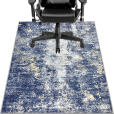 Capslpad Non-Slip Chair Mats for Hardwood Floor, 90 x 120 cm, Blue Abstract Floor Protection Mat, Gaming Desk Chair Underlay, Desk Rug for Hard Floors, Office, Office Chair