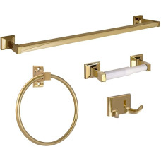 Design House Millbridge Bathroom Accessory Set, Polished Brass