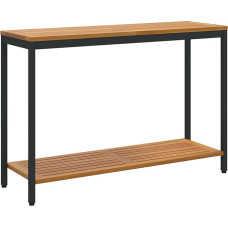 vidaXL stačiakampis valgomojo stalas lauke, akacijos mediena ir metalas, atsparus oro sąlygoms, 110 x 35 x 75 cm, idealiai tinka bufetams terasose, soduose ar balkonuose, modernūs lauko baldai