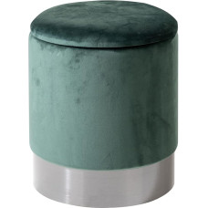 Home4You Osmanų taburetė su laikymo vieta ir dangčiu Velvet tamsiai žalia Skersmuo 31 cm x aukštis 39 cm