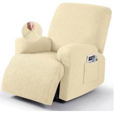 Timeles Liegestuhlbezüge, extra breit, Sofa-Schonbezüge für Liegestuhl, dehnbar, weich, waschbar (Einzelsitzer, Übergröße, Hellgelb)
