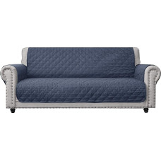 CHHKON Sofa Cover Blue Non-Slip 100% Waterproof Quilted Furniture Protector Sofa Slipcover for Kids Pets for Leather Couch (Blue, 200cm)