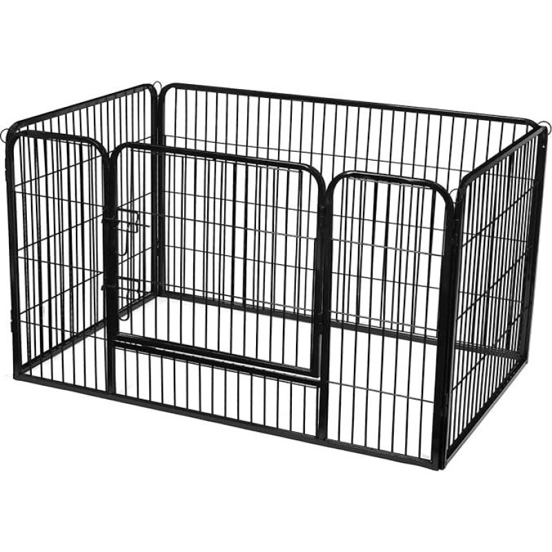 FEANDREA Šuniukų žaidimų aikštelė Šunų triušių aptvaras Naminių gyvūnėlių pratybų aptvaras Panelės juoda PPK04BK