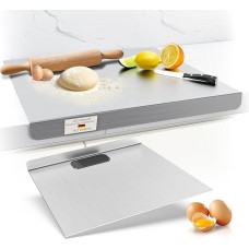 Stainless Steel Chopping Board, Worktop Kneading Board for Kneading & Baking, Kitchen Plate, Pasta Board, Baking Board, Dough Board with Stop Edge, Metal Cutting Boards for Kneading Kitchen (50 x 40