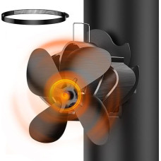 Upgrade: Magnetic Fireplace Fan, Stove Fan, Fireplace Fan without Power, 4 Blades Quiet Fireplace Fan for Stove Pipe/Wood/Firewood/Fire Pit