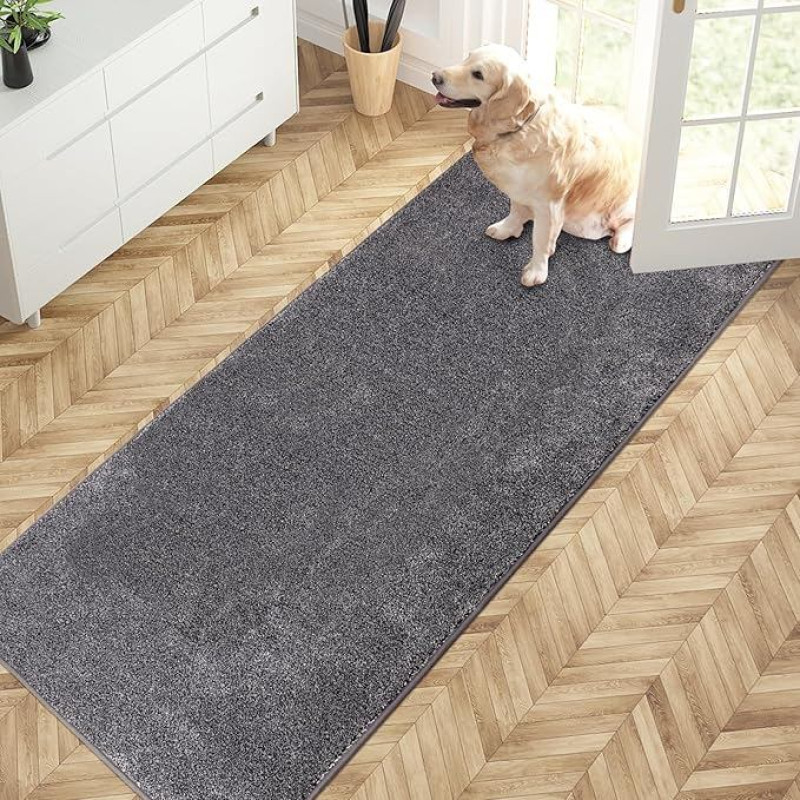 PURRUGS Dirt Trapper Mat 80 x 178 cm Neslystantis skalbimo mašinoje skalbiamas kilimėlis įėjimui į patalpą Šunų durų kilimėlis Super absorbuojantis sveikinimo kilimėlis priekinėms ir galinėms durims, prieškambariui, purviniems batams ir letenoms