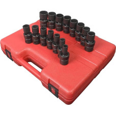 Sunex 2855 1/2-Inch Drive Universal 12-Point Metric Universal Impact Socket Set, 15 Piece