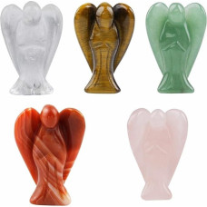 Shanxing kišeninis angelas sargas Crystal brangakmenis raižyti Mini figūrėlė statulėlė ornamentas apdaila 1,5 colio (pakuotė 5)