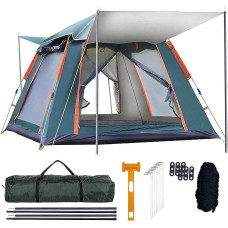 Kempingo palapinė Automatinė momentinė palapinė 3-4 žmonėms Pop Up Ultralight Green Dome Tent 4 sezonai Vandeniui ir vėjui bei saulei atspari stovyklavimo palapinė su lietaus apsauginiu dangčiu Camping Hammer