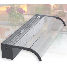 LONGRUNNEW Pond Waterfall Blades Set, 60 cm Acrylic Pool Fountain with Accessories, Width 18 cm Curved Spout Splash Wall for Garden Patio Pond Decoration