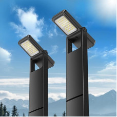 kefflum Solar Lights for Outdoor Garden Pack of 2, 300 lm, 2200 mAh Solar Path Light for Outdoors, 2.5 W Enlarged Solar Panel Made of Polycrystalline Silicon, Warm White, IP65 Waterproof for Paths