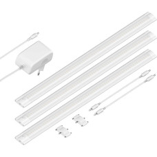 ledscom.de Siris LED Under-Unit Light Matt White Flat Each 50 cm Each 655 lm White Set of 3