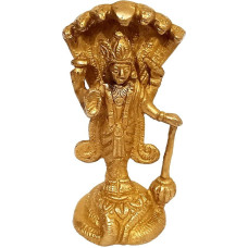Purpledip žalvario statulėlė Viešpats Višnu: Višnušas: induistų dievo stabas skulptūra Namų šventyklos dekoras Dovana (11189)