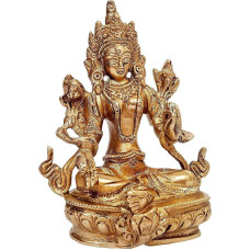 Purpledip žalvario statulėlė Žalioji Tara, Moteris Bodhisatva: Tibeto budizmo deivė (11428)