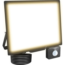 RIGIDON LED Spotlight with Motion Sensor 100 W 10000 LM Outdoor Spotlight with Motion Sensor 3000 K Warm White Waterproof Outdoor Floodlight Outdoor Lamp for Garden Garage Courtyards Sports Field Yard