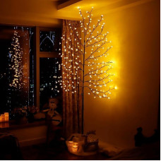 Cclife LED Cherry Blossom Tree Christmas Tree Warm White Cold White Outdoor Light Decoration LED Christmas Tree, 220cm