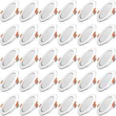 Tofisr LED Recessed Spotlights 230 V Flat 5 W Neutral White 4500 K LED Spotlights 230 V Diameter 75-95 mm Slim Ceiling Downlights Set of 30