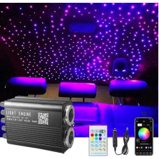 VASTFIRE Twinkle Starlight Fibre Optic Light, 32 W Dual Port Motor, 1000 Pieces, 13.1 ft LED Star Ceiling Fibre Optic Light Kit, App/Sound Remote Control for Car/Home/Party