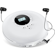 Gueray CD Player Portable CD Player Personal CD Players with Headphones LCD Display Anti-Skip Protection HiFi Classic CD Music Player Memory CD Player for Car Home White
