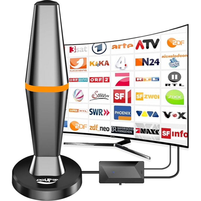 DVBT2 antena, DVB-T/DVB-T2 antena, stipresnė strypinė skaitmeninės televizijos/skaitmeninės televizijos/DAB radijo/DVB-T2 imtuvo antena, maksimalios kokybės signalas, su magnetiniu pagrindu, 3 m ilgio laidas