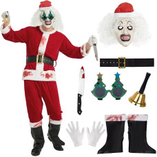YYSWSAKY Terrifier Costume Horror Clown Costumes Men's Halloween Santa Claus Horror Clown Costume with Mask Terrifier Clowns Cosplay for Halloween Carnival