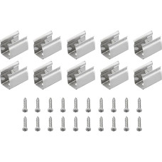 TA-VIGOR Lichtschlauch-Befestigungsclips, LED-Lichtstreifen, Wandk, Befestigungsklemmen, Halter, Zubehör mit Schrauben für 4,8–6 mm, Neon-RGB-Lichtkabelband, Edelstahl, 20 Stück