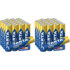 VARTA Batteries AAA Pack of 20, Longlife Power, Alkaline, 1.5 V, Ideal for Toys, Wireless Mouse, Torches, Made in Germany (Pack of 2)