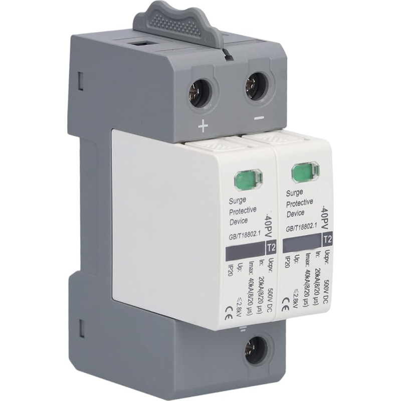 Apsauga nuo viršįtampių, 2P apsauga nuo viršįtampių, fotovoltinė apsauga nuo viršįtampių, apsauga nuo viršįtampių, 20-40KA, 500VDC, CHLT-40 PV (2P 500VDC)