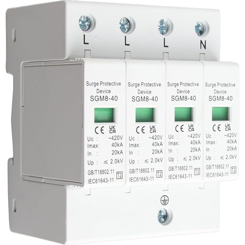 Namų viršįtampių apsauga 4P 220V 40KA Namų viršįtampių apsauga Žemos įtampos keitimo apsauga Apsauga nuo viršįtampių Apsauga nuo viršįtampių Tinka žaibosaugai Priedai