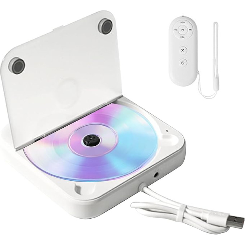 CD grotuvas Automobilinis išorinis nešiojamasis CD grotuvas su USB ir 3,5 mm AUX prievadu, suderinamas su CD/CD-R/CD-RW/MP3/WAV, skirtas transporto priemonei, televizoriui ir nešiojamajam kompiuteriui