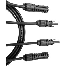 Stäubli Qabl Extension Cable 2 x 5 m 6 mm² Including Solar Plug Original MC4 Evo2 Photovoltaic and Solar Cable with Plug PV Solar Systems and Balcony Power Plants Solar Panel Extension (5 m)