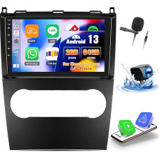 OiLiehu 2G + 64G Android 13 DIN 2 automobilinis radijas Carplay Android automobilis Mercedes Benz A/B klasės W169 W245 2008-2011 m. automobilinis radijas su 9 colių ekranu su EQ/Bluetooth/SWC/FM RDS/WiFi/GPS/ galinio vaizdo kamera