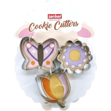 Zenker 44885 Velykinių sausainių pjaustytuvas, įvairus rinkinys, smėliuotas, biskvitas, saulėgrąža, tulpė, drugelis, nerūdijantis plienas, 7,5 x 2,5 cm