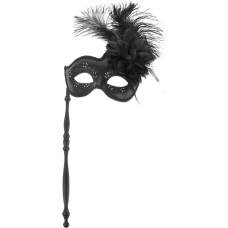 FRCOLOR Masquerade Masks on Stick Venetian Eye Carnival Costume Half Face Carnival Hand Stick Party Masks Favours for Masquerade Ball Prom Wedding Red