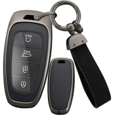 ontto Schlüsselhülle aus Legierung mit 3/4/5/6/7/8 Tasten, Schlüsselhülle aus Legierung, passend für Hyundai Tucson NX4 Santa Fe Ioniq 5 Nexo 2022 2021 Smart Key Shell Case Schlüsselanhänger
