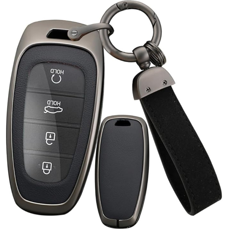 ontto Schlüsselhülle aus Legierung mit 3/4/5/6/7/8 Tasten, Schlüsselhülle aus Legierung, passend für Hyundai Tucson NX4 Santa Fe Ioniq 5 Nexo 2022 2021 Smart Key Shell Case Schlüsselanhänger