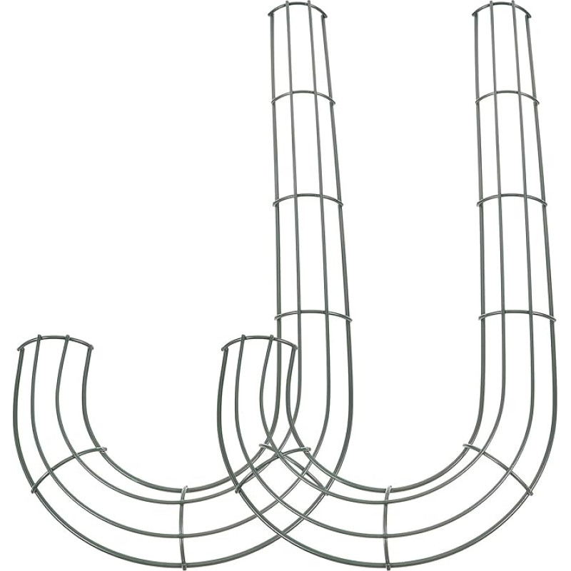 VICASKY Zuckerstangenkranzrahmen, Weihnachtsfeiertage, Metalldrahtrahmen für DIY-Blumenarrangements, 40,6 cm, grüne Eisengirlande, 2 Stück