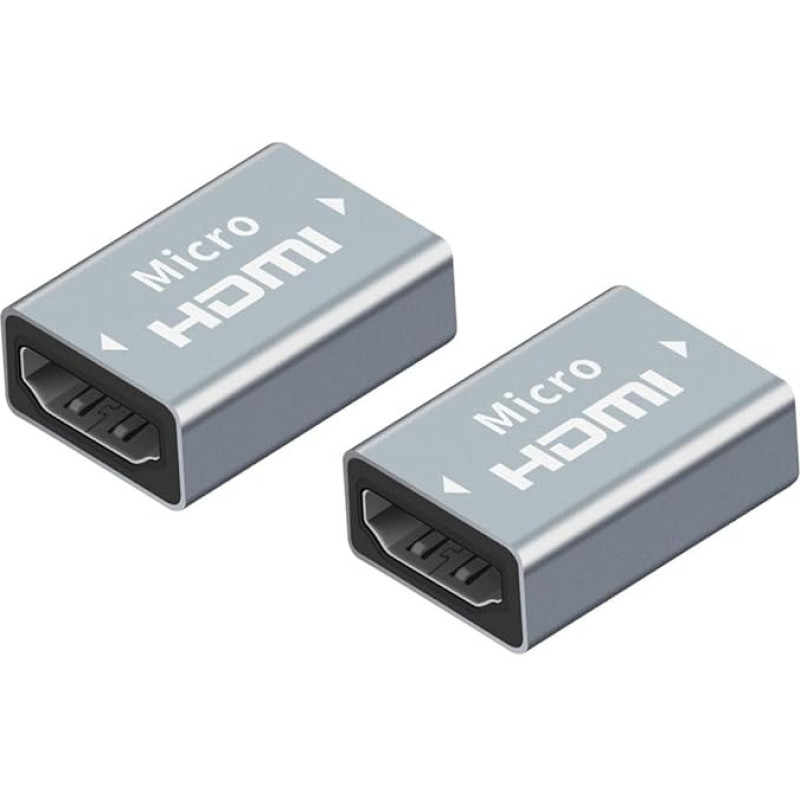 Strhowill Micro-HDMI-auf-HDMI-Verlängerungsadapter, Typ D-Buchse auf Typ-A-Buchse, unterstützt 4K 1080P 3D, 2 Stück