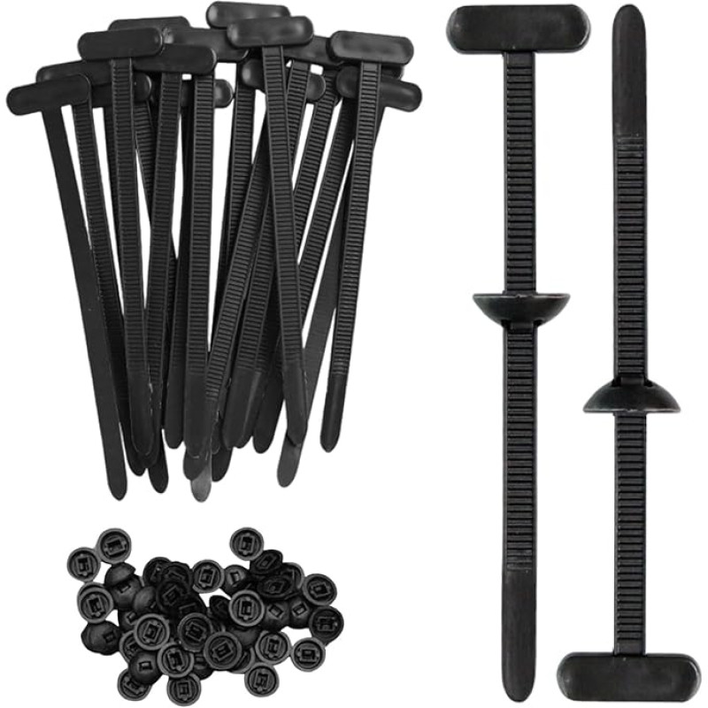 Universal-Kabelbinder-Schnalle, selbstsichernd, Nylon, 50 Stück, Push-Montage, Reißverschluss-Krawattenhalter, Stoßstangen-Halter-Clips, Auto-Kunststoffnieten für Autoreparatur, Schnellbefestigung und