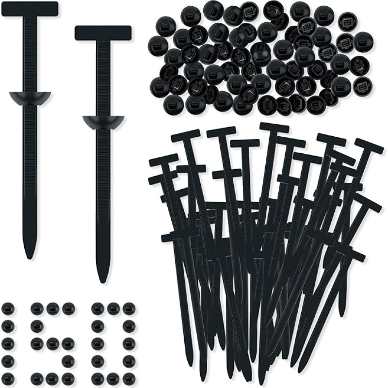 Universali kabelių kaklaraiščio sagtis, sunkiųjų pareigų savęs fiksavimo daugiafunkciniai plastikiniai kaklaraiščiai Snap Lock nailono tvirtinimo klipas, skirtas automobilių remontui, kasdieniam naudojimui, greitam atleidimui 150 vienetų