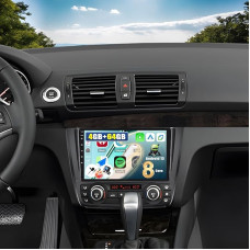 CAMECHO 8 branduolių 4+64G Android 13 automobilinis radijas BMW 1 serijos E81 E82 E87 E88 su Sat Nav Carplay Android Car, 9 colių ekrano radijas 2 DIN su Bluetooth 5.0 RDS/FM WiFi Mirror Link DSP + atbulinės eigos kamera