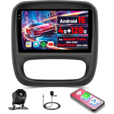 [4G+128G] Inefala Android 15 Autoradio für Renault Trafic 2014-2023/Opel Vivaro 2014-2019 mit Wireless Carplay Android, 9 Zoll Touchscreen Radio mit Navi GPS WiFi RDS/FM Bluetooth Rückfahrkamera Mic
