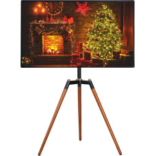 ETHU universalus trikojis TV stovas, 32-65 colių išlenkto LED televizoriaus laikiklis, reguliuojamo aukščio TV stovas, pasukamas 140° kampu, iki 600 x 400 mm, 40 kg svorio laikiklis