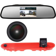 4,3 colių galinio vaizdo veidrodis + 1280 x 720 pikselių 3. stabdžių šviesos stabdžių žibintas Automobilio stogo atbulinės eigos kamera, skirta 