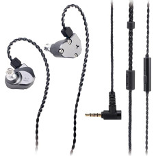 TINHIFI C2 laidinės mechaninio stiliaus ausinės, 10 mm PU + LCP vairuotojo ausinės, Hi-Fi ausinės, tinkančios audiofilams, žaidėjams ir kt. (3,5 mm lizdas + mikrofonas / pistoletas)