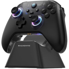 Machenike G3V2 Controller PC, Gamepad PC Wireless, 2 Einstellbare Hall Effekt Joystick, 2 Programmierbare Tasten, mit Bunten RGB-Lichtern, für Switch/iOS/Android, 1000mAh Akku (Schwarz PE)