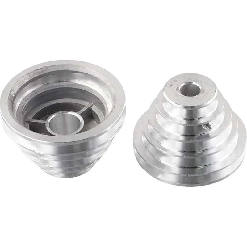Gdfnmogo aliuminio Pagoda Wheel 14mm ir 22mm Bore 5 pakopų krumpliaračio skriemulys V formos paskirstymo diržui, suderinamas su stalinio gręžimo variklio velenu (2 dalių rinkinys)