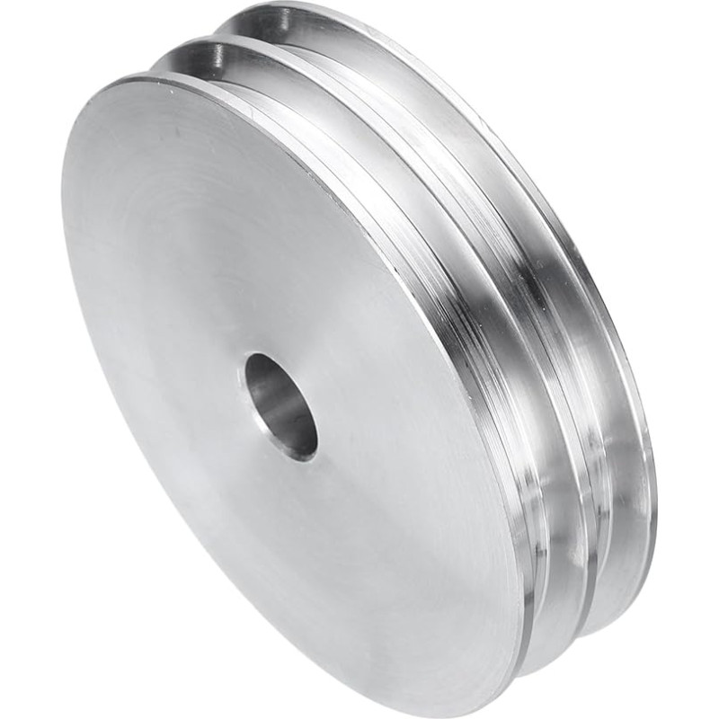 QUARKZMAN V tipo skriemulys 12 mm skylė 80 mm išorinis skersmuo dvigubas griovelis aliuminio lydinys, skirtas variklio velenui gręžti 6 mm (1/4 colio) PU formos diržas